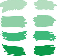 Obraz premium set of watercolor paint green brush strokes