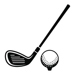 golf ball and club