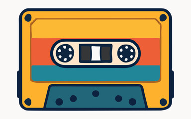 Obraz premium Retro Audio Cassette Tape Vector Illustration
