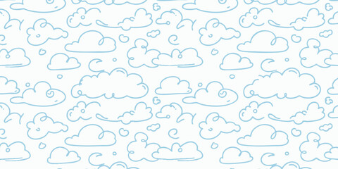 Obraz premium A serene sky filled with various cloud formations and shapes from a direct viewpoint