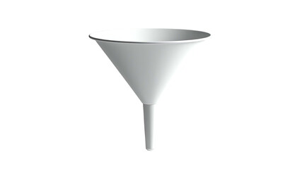 White Metal Funnel Isolated on White.