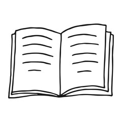Open book outline sketch.