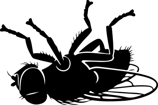 Dead fly symbol silhouette vector illustration