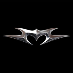 3D chrome tribal emblem vector