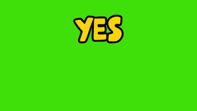 Yes text animation on green screen
