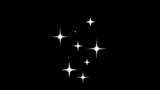 twinkle Stars blast animated, flat vector doodles, Glitter sparkle animated, shiny glowing star animation, shiny glowing stars animation, blinking bokeh light effect black scree background. 4k video