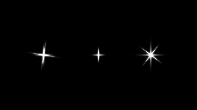 twinkle Stars blast animated, Glitter sparkle animated, shiny glowing star animation, flat vector doodles, shiny glowing stars animation, blinking bokeh light effect black scree background. 4k video