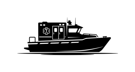 Obraz premium Medical Emergency Response Boat Vector Illustration