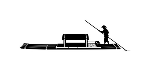 Silhouette of Person Rowing a Boat © Tamim