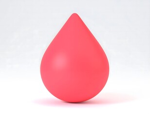 Fototapeta premium 3D Red Blood Drop Icon – Hematology, Blood Donation and Medical Healthcare Concept, Minimalist Isolated Illustration
