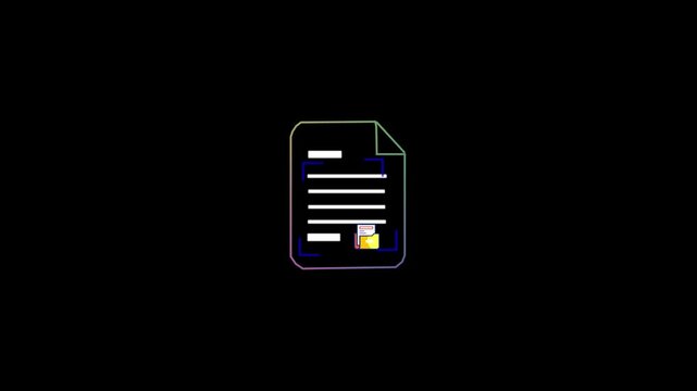 Modern File Document Icon Animation, Digital Upload Success Motion Graphic