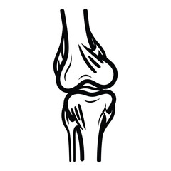 Detailed illustration of a human knee joint showcasing its complex structure and anatomy isolated on white background, Vector