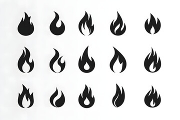 Fire Icon Vector Pack Minimalist Flame and Burn Symbols