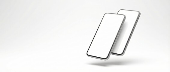 Dynamic mobile device interaction modern technology digital content creation minimalist studio environment aerial view innovation in communication and connectivity