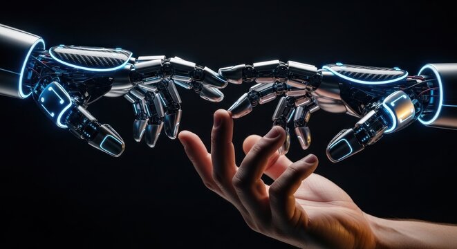 robotic hand reaching for the future