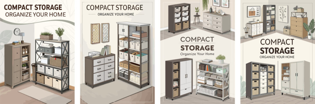 Stylish compact storage solutions for a neat and organized home interior.