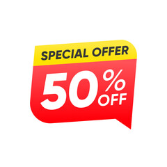 Special Offer 50 Percent Off Discount Sale Badge Sticker