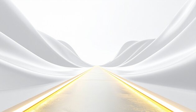 Golden Path: A White Silk Path with Thin Gold Parallel Lines
