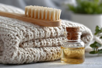 Natural Skincare Essentials with Soft Textiles