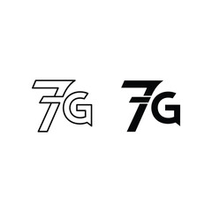 Obraz premium Comparison of two different 7g logo designs in grayscale