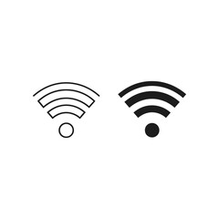 Two icons depicting different styles of wifi signal indicators with varying signal strengths