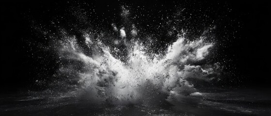 Dynamic powder explosion background, great for digital displays, event promotions, storytelling, and creative backdrops. The splash effect creates a sense of action and excitement in design.