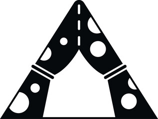 Black and white illustration of a wigwam play tent for kids © anatolir