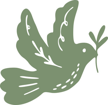 Dove of Peace for First Communion Illustration Hand drawn