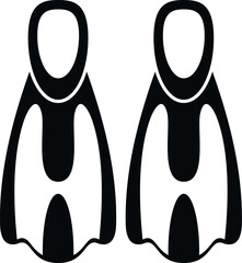 Pair of black swim fins or flippers on a white background © anatolir