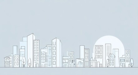 Obraz premium vector flat illustration of simple city buildings