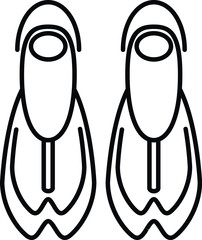 Pair of outline flippers for underwater activity and aquatic sports © anatolir
