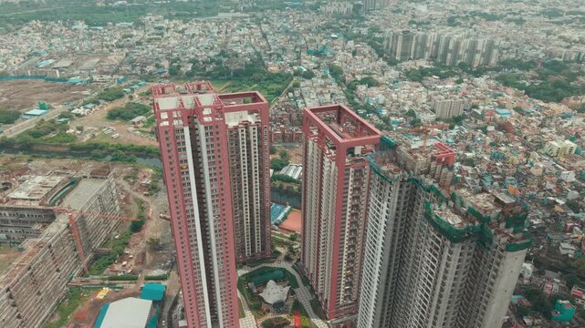 Chennai Tallest Building OMR &ndash; Aerial Drone View 4K