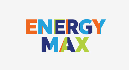 Fototapeta premium Energy Max Colorful Text Logo