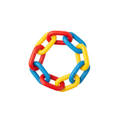 Vibrant Primary Color Plastic Chain Links Toy