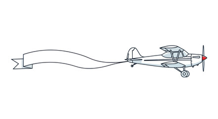 Vintage airplane towing a blank banner for text © Mardiyo