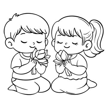 Children Praying Together