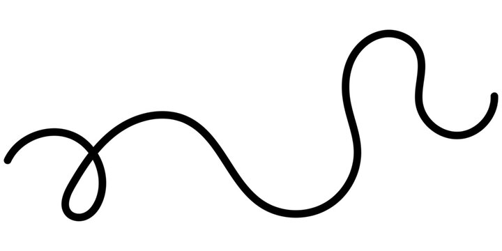 Elegant abstract squiggle pattern with flowing black lines creating seamless decorative element ideal for borders, dividers, and contemporary design projects