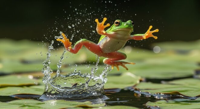 frog in water