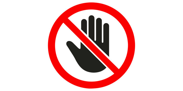 Prohibited vector illustration featuring a red circle symbol with a white background for no parking, do not enter, and no dogs signs to provide a clear warning of forbidden and isolated icons