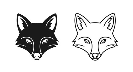 Fototapeta premium Fox animal face illustration vector art design template Vector
