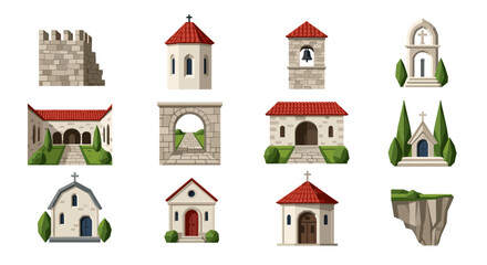 Charming medieval architecture: diverse church and chapel designs