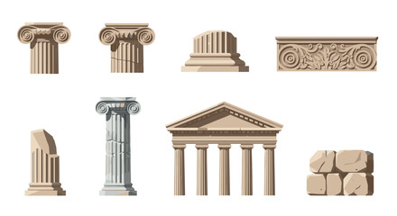 Architectural elements: classic greek and roman column designs