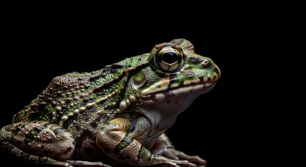 Fototapeta premium frog on black background