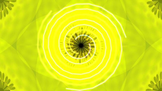 A vibrant pink and purple spiral pattern on a darker pink background with a white border at the bottom