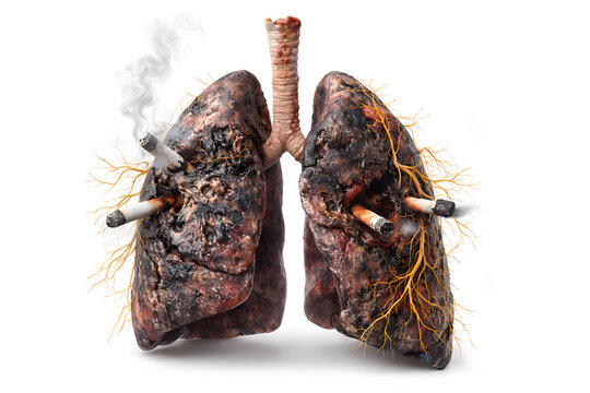 Severely Damaged Human Lungs From Smoking Disease