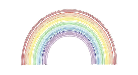 Fototapeta premium Watercolor textured rainbow design on a white background provides a vibrant and cheerful artistic