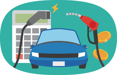 自動車と電気とガソリンの費用