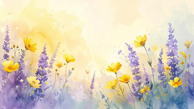 Wiesenblumen in Pastellgelb und Flieder