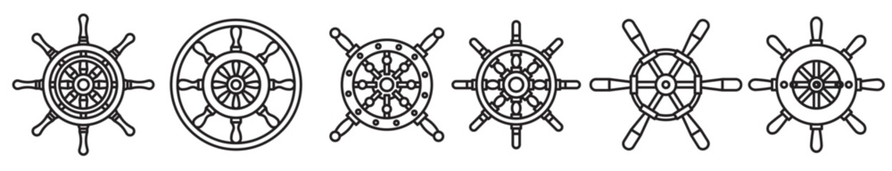 Obraz premium ships wheel vector icons