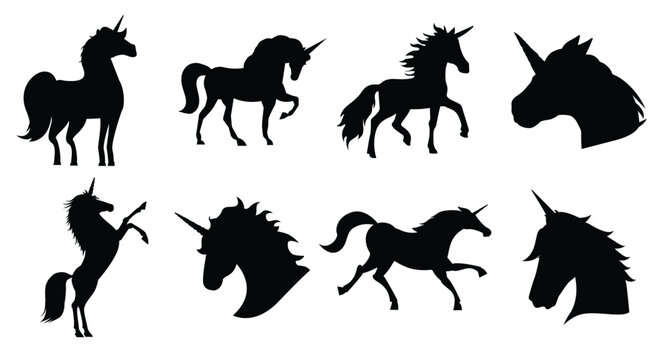  unicorn icon vector set horse illustration sign collection